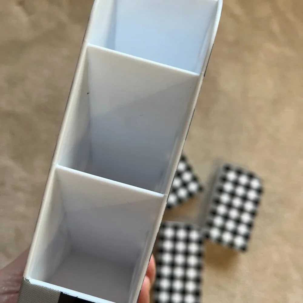 Checkered Black White Desktop Pen Pencil Holder‎ Set of 5 (NEW)